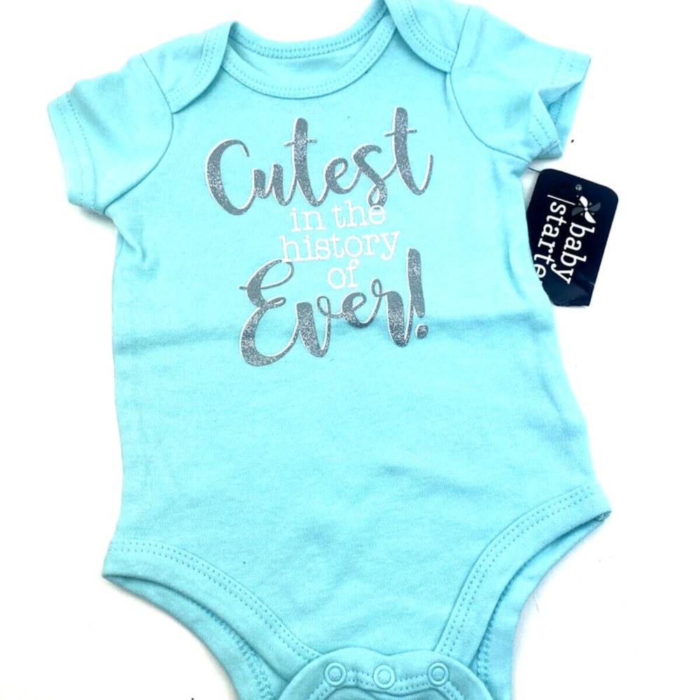 Baby Starters Bodysuit Size 6m Girls Cutest in History Glitter Snap Infants